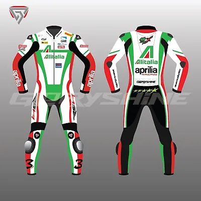 Max Biaggi Aprilia Motorbike Leather Racing Suit WSBK 2010 • $240