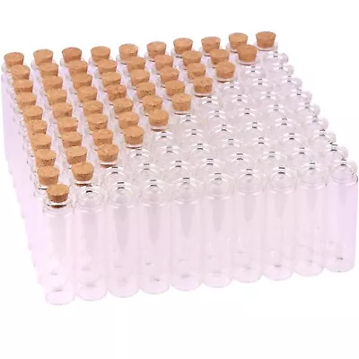 100X 20ML Clear Glass Bottles With Cork Stopper Tiny Small Vials Jars Empty • $27.99