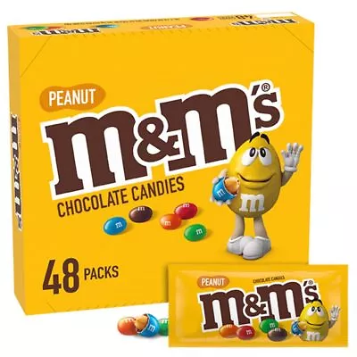 M&M'S Full Size Peanut Milk Chocolate Candy Bulk Pack 1.74 Oz 48 Ct Box • $48.99