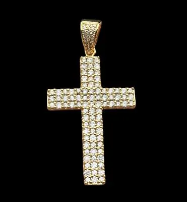 LAB VVS DIAMOND CROSS NECKLACE 18K Gold Filled • $30.87