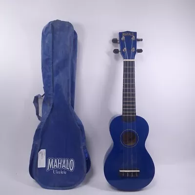 Mahalo Ukulele U30G/BU Blue Small Musical Instrument 4 String W/ Carry Bag • $24.89