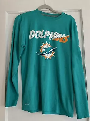 $18.50 • Buy Nike Dri Fit Miami Dolphins Shirt Med Long Sleeve Teal