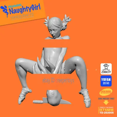 Unpainted Naughty Girl Resin Figure  Woman And Inkfish Model Kits 75mm GK NEW • $20.23