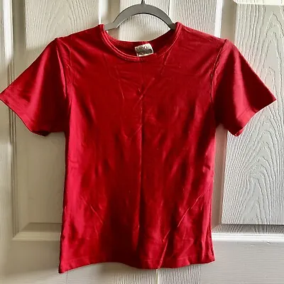 Moda International Int’l Womens Red Short Sleeve T-Shirt Stretchy Size Small • $15