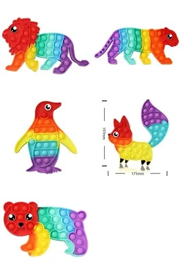 £6.99 • Buy Animal Theme Fidget Popper Toy / Push Pop / Autism / Sensory / Anxiety Relief  
