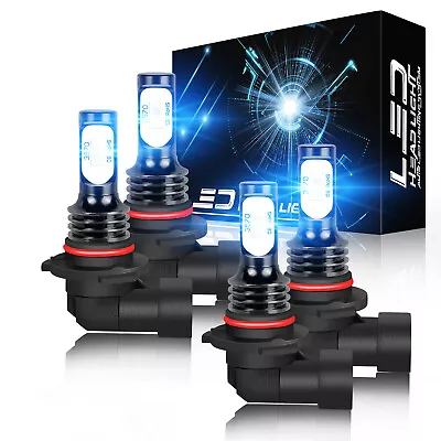 9005 9006 LED Headlights Kit Combo Bulbs 6500K High Lo Beam Super Bright Fanless • $19.98