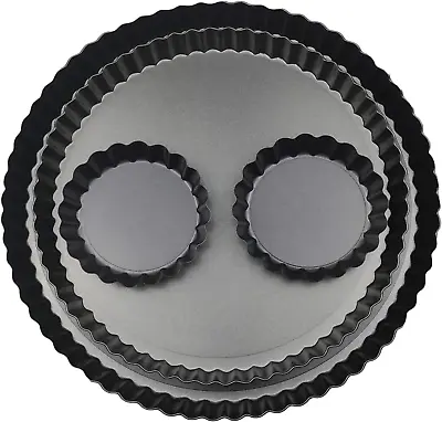 Yamteck 11 Inch 9 Inch Round Tart Pans 4 Inch Mini Tart Pans With Removable Bott • $29.30