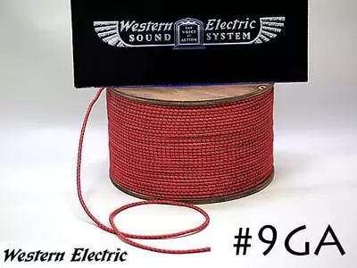 Western Electric 9Ga Vintage Cable 2.91Mm Cloth (Red Black) + Rubber Tinned Rare • $299.68
