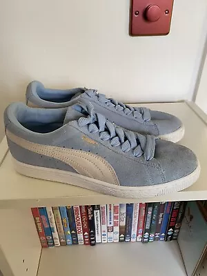 Puma Baby Powder Blue Suede Trainer UK 6 • £25