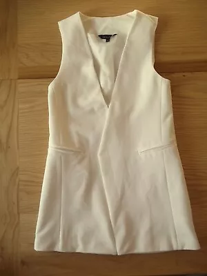 Ladies Waistcoat New Look Size 6 Ivory White Open Lined  • £4