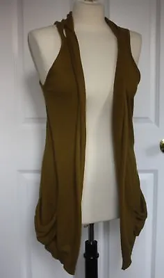 Margaret O'Leary MOL Knits M Open Cardigan Vest Cotton Cashmere Green • $26