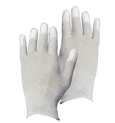 $7.68 • Buy 1 Pair ESD PC Computer Working Anti-skid Antiskid Anti-static White Gloves New