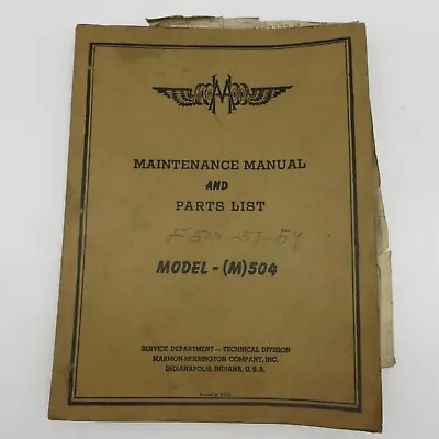 Marmon Herrington Model (M)504 Ford Truck Maintenance Parts Manual 1957 • $26.99