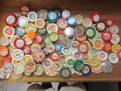 Lot Of 100= Old Milk Bottle Caps = Real Nice = Never Used • $14.99