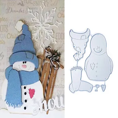 Snowman Metal Cutting Dies Scrapbooking Embossing Stencils DIY Paper Card Gift • £2.99