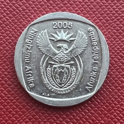 South Africa 2005 Nickel Plated Copper 2 Rand. KM# 296 • $2