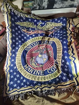 United States Marine Corps Blanket  Wall Hanging Lap Blanket Throw Semper... • $25