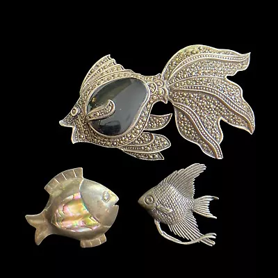 Sterling Silver & 925 Fish Pin Lot Broach Vintage Jewlery  • $9.99
