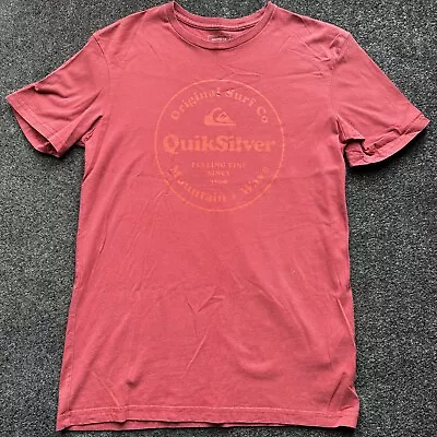 Mens Red Quicksilver Printed T Shirt ~ S ~ • £19.95