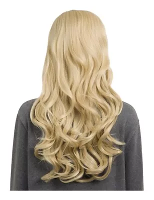 KOKO Golden Blonde Long Curly Full Length Wig With Side Fringe- OPEN WEFTED CAP • £24.99