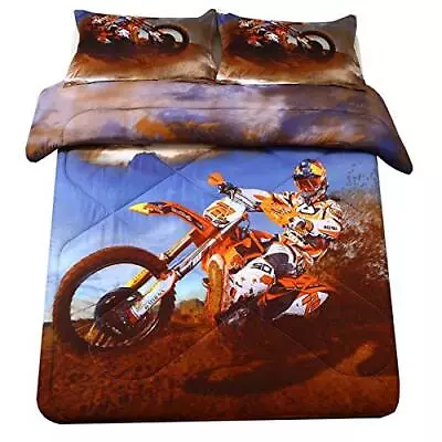 SDIII 3Pcs Xtreme Sports Comforter Queen Size Bed In A Bag Queen Motocross  • $44.15