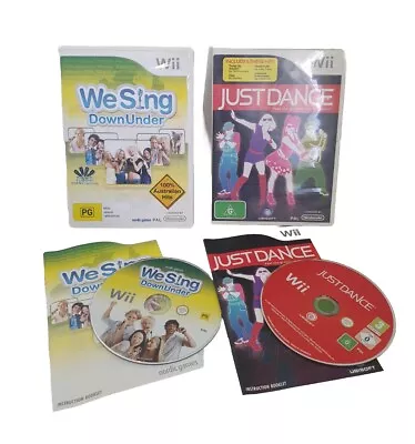 Wii We Sing Down Under  & Wii Just DANCE  Bundle - Nintendo Wii Games • $34.95