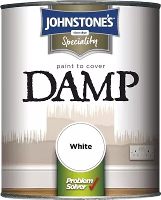 Johnstone's White Damp Proof Paint - High Opacity To Safeguard Damp Seeping • £16.99