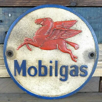 Mobilgas Cast Iron Wall Sign Plaque Decor Pegasus Flying Horse Oil Gas Man Cave • $49.99