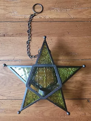 Hanging Moroccan Star Candle Holder 9  - Green Available • $13.99