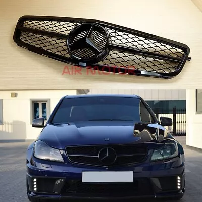 Gloss Black AMG Style Front Grille  For Mercedes Benz W204 C250 C350 08-14 • $65