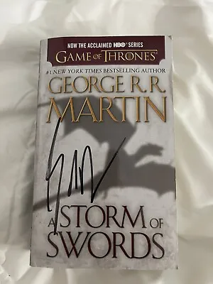 Signed George RR Martin “A Storm Of Swords” Paperback Game Of Thrones • $199