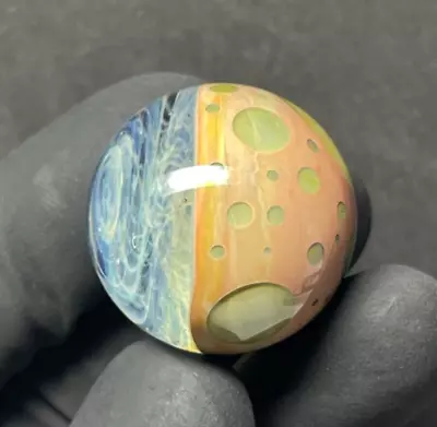 Handmade Borosilicate Contemporary Art Glass Marble 27mm Silver Fumed • $55