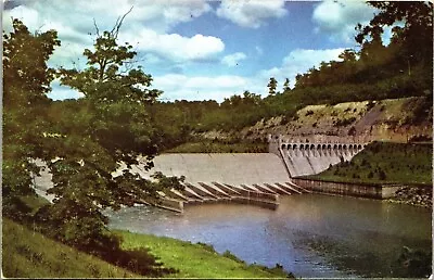 Dover Dam Muskingum Conservancy District Ohio Rte 8 OH Postcard UNP VTG SOHIO • $3