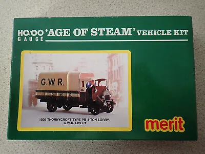 Vintage Merit 5136 OO 1926 Thornycroft Type PB 4-Ton Lorry GWR Livery Sealed • £22.99