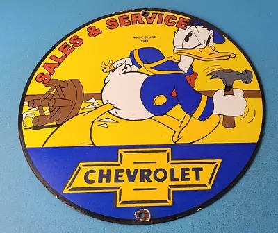 Vintage Chevrolet Sign - Auto Service Man Cave Bar Wall Porcelain Gas Pump Sign • $142.47