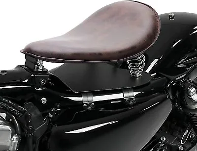 $89.19 • Buy Motorcycle Solo Seat + 3  Spring Base Bracket For Honda Yamaha Harley Chopper