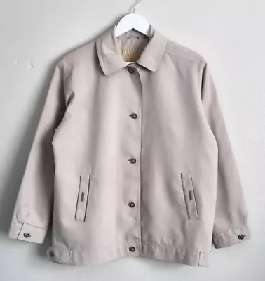 David Barry Jacket Size 14 Womens Stone Beige Collared Lightweight  • £9.95