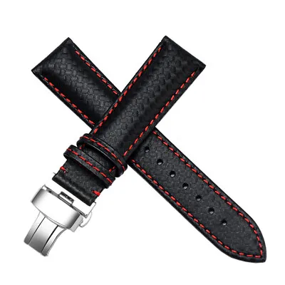 24mm Carbon Fiber Leather Watch Strap Bands Made For INVICTA Lupah • $49.99