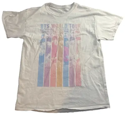 BTS World Tour White Short Sleeve Graphic T-Shirt Size Large • $24.99