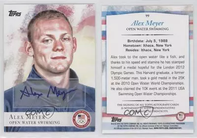 2012 Topps US Olympic Team And Hopefuls Alex Meyer #99 Rookie Auto RC • $5.43