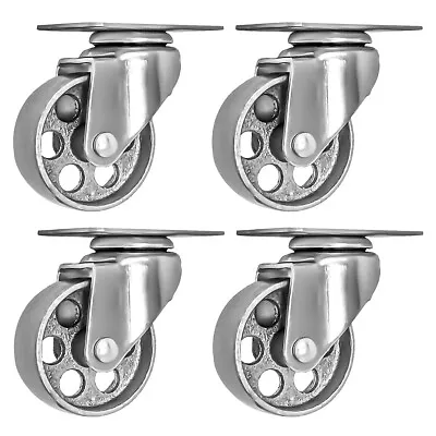 4 All Steel Swivel Plate Caster 3  Wheels GRAY Heavy Duty Steel • $29.99