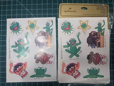 Hallmark 1978 VINTAGE MUPPETS Kermit*NEW UNUSED STICKERS*Rare*TWO FULL SHEETS • $12