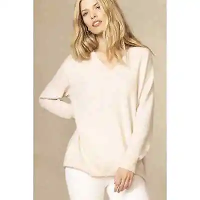 NakedCashmere MAY V-NECK CASHMERE SWEATER Petal Small  • $149