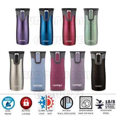 $64.95 • Buy 2 X Contigo West Loop Thermos Coffee Water Travel Mug Drink Flask Autoseal 473ml