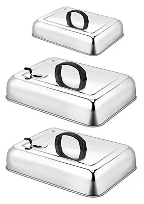 3pcs Basting Cover For Griddle Large 13  & 9  Rectangular Cheese Melting Dome Wi • $31.82