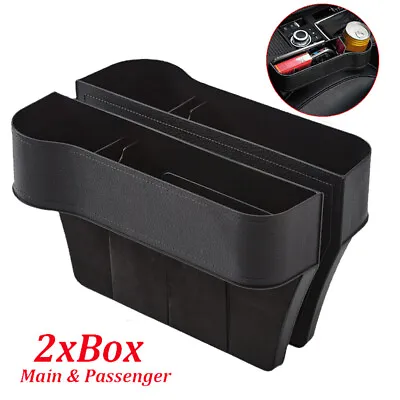$27.95 • Buy 2PC Car Seat Gap Organiser Storage Box Console Side Pocket Coin Phone Cup Holder