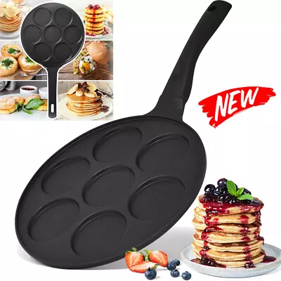 7 Cups Pancakes Frying Pans Breakfast Egg Pan Non-stick Pan Pancak Maker Pan New • £13.89