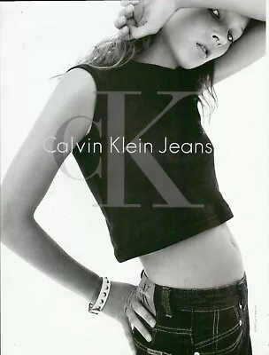 CALVIN KLEIN CK Jeans Magazine Print Ad Young Sexy Kate Moss Fashion 1990s 1993 • £14.59