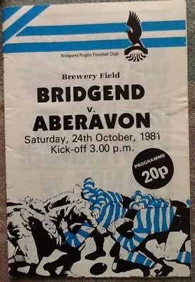 1981 BRIDGEND V ABERAVON Programme  24/10/81 • £0.79