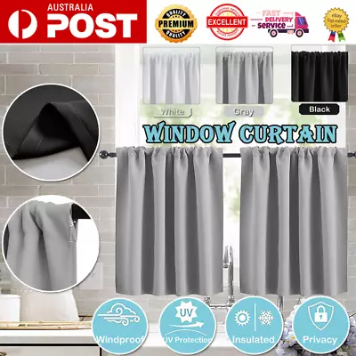 Thermal Blackout Small Short Curtains Indoor Bedroom  Kitchen Window Curtain NEW • $20.50